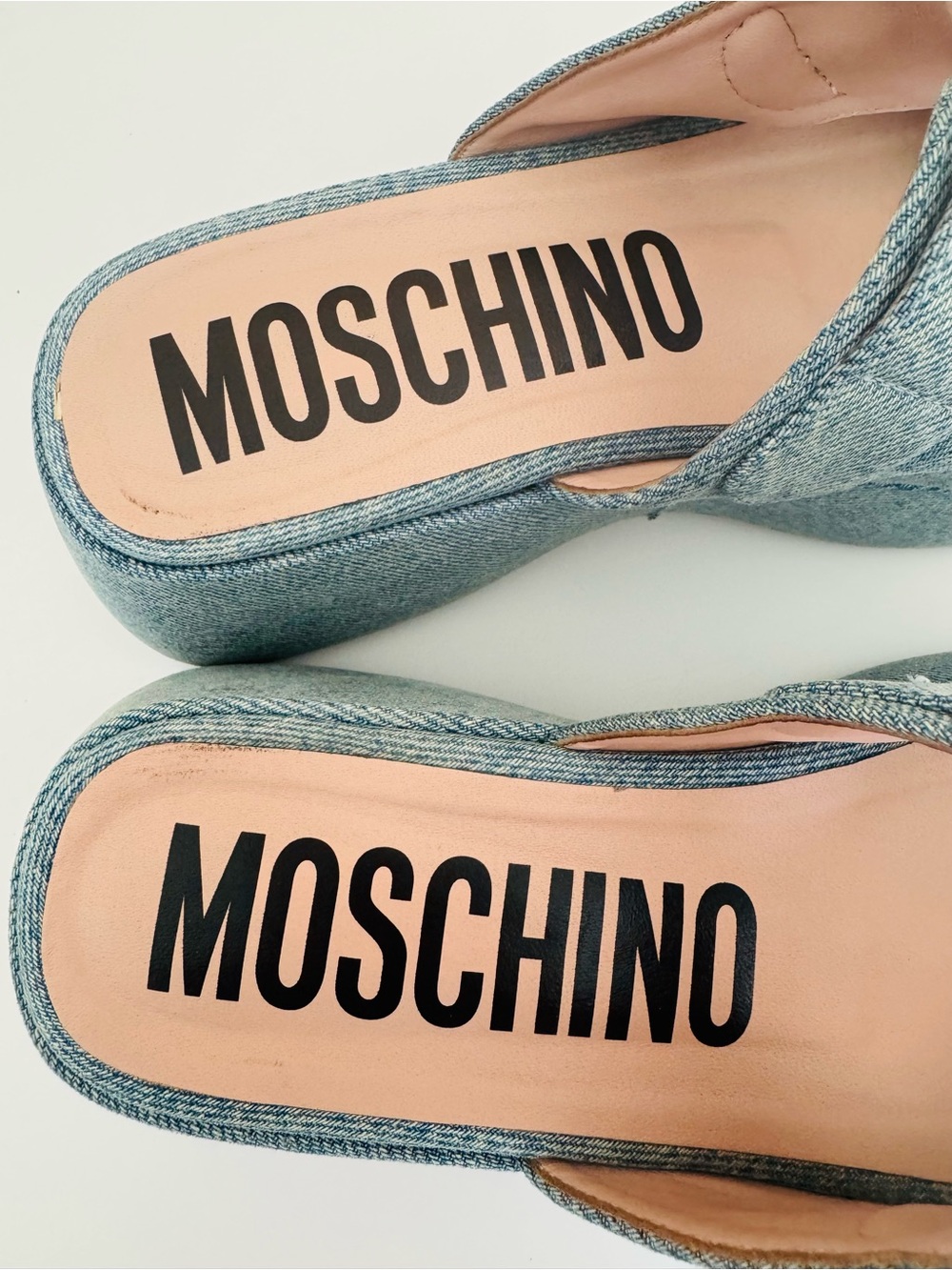 Denim-on-denim set: Moschino Denim Platform Slides + Rails Valerie Denim Dress - Picture 12 of 14